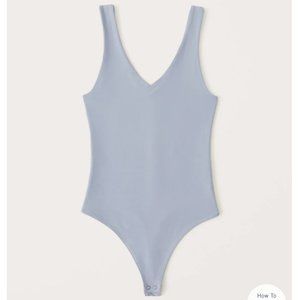 Double-Layered Seamless Fabric V-Neck Bodysuit